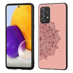 Ultra-thin Silicone Gel Soft Case Cover with Magnetic S03D for Samsung Galaxy A52 5G Rose Gold