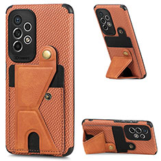 Ultra-thin Silicone Gel Soft Case Cover with Magnetic S03D for Samsung Galaxy A53 5G Brown