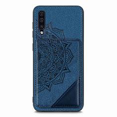 Ultra-thin Silicone Gel Soft Case Cover with Magnetic S03D for Samsung Galaxy A70 Blue