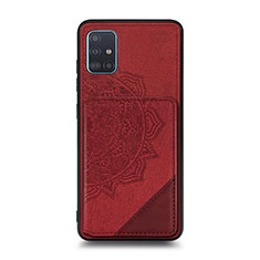 Ultra-thin Silicone Gel Soft Case Cover with Magnetic S03D for Samsung Galaxy A71 5G Red