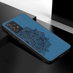 Ultra-thin Silicone Gel Soft Case Cover with Magnetic S03D for Samsung Galaxy A72 5G Blue