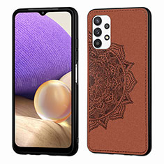 Ultra-thin Silicone Gel Soft Case Cover with Magnetic S03D for Samsung Galaxy M32 5G Brown