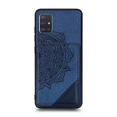 Ultra-thin Silicone Gel Soft Case Cover with Magnetic S03D for Samsung Galaxy M40S Blue