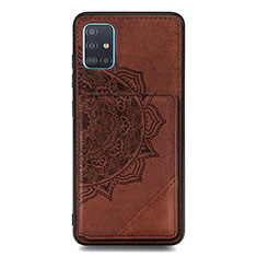 Ultra-thin Silicone Gel Soft Case Cover with Magnetic S03D for Samsung Galaxy M40S Brown