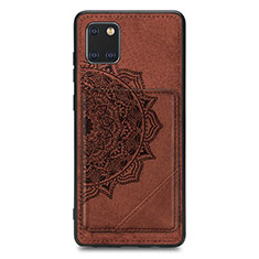 Ultra-thin Silicone Gel Soft Case Cover with Magnetic S03D for Samsung Galaxy Note 10 Lite Brown