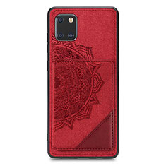 Ultra-thin Silicone Gel Soft Case Cover with Magnetic S03D for Samsung Galaxy Note 10 Lite Red