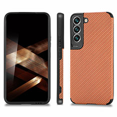 Ultra-thin Silicone Gel Soft Case Cover with Magnetic S03D for Samsung Galaxy S24 5G Brown