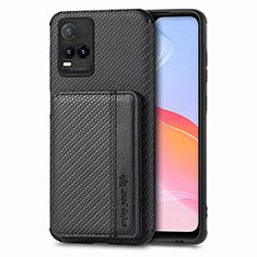 Ultra-thin Silicone Gel Soft Case Cover with Magnetic S03D for Vivo Y21 Black