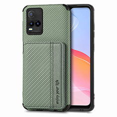 Ultra-thin Silicone Gel Soft Case Cover with Magnetic S03D for Vivo Y21 Green