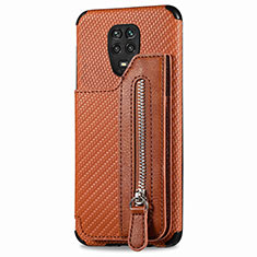 Ultra-thin Silicone Gel Soft Case Cover with Magnetic S03D for Xiaomi Poco M2 Pro Brown