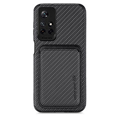 Ultra-thin Silicone Gel Soft Case Cover with Magnetic S03D for Xiaomi Poco M4 Pro 5G Black