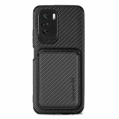 Ultra-thin Silicone Gel Soft Case Cover with Magnetic S03D for Xiaomi Redmi K40 5G Black