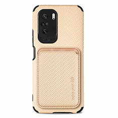 Ultra-thin Silicone Gel Soft Case Cover with Magnetic S03D for Xiaomi Redmi K40 Pro+ Plus 5G Gold