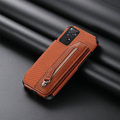 Ultra-thin Silicone Gel Soft Case Cover with Magnetic S03D for Xiaomi Redmi Note 11 4G (2022) Brown