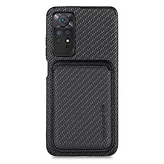 Ultra-thin Silicone Gel Soft Case Cover with Magnetic S03D for Xiaomi Redmi Note 11 Pro 4G Black