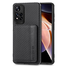 Ultra-thin Silicone Gel Soft Case Cover with Magnetic S03D for Xiaomi Redmi Note 11 Pro+ Plus 5G Black
