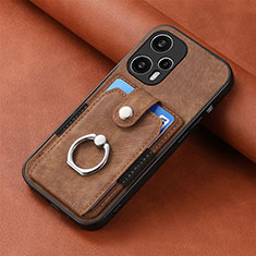 Ultra-thin Silicone Gel Soft Case Cover with Magnetic S03D for Xiaomi Redmi Note 12 Turbo 5G Brown