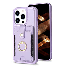 Ultra-thin Silicone Gel Soft Case Cover with Magnetic S04D for Apple iPhone 15 Pro Max Clove Purple