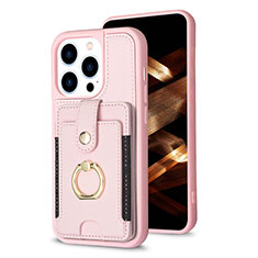 Ultra-thin Silicone Gel Soft Case Cover with Magnetic S04D for Apple iPhone 15 Pro Max Rose Gold