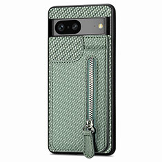 Ultra-thin Silicone Gel Soft Case Cover with Magnetic S04D for Google Pixel 7a 5G Green