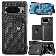 Ultra-thin Silicone Gel Soft Case Cover with Magnetic S04D for Google Pixel 8 Pro 5G Black