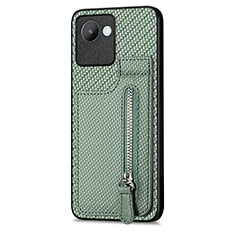 Ultra-thin Silicone Gel Soft Case Cover with Magnetic S04D for Realme C30s Green