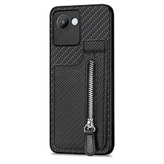 Ultra-thin Silicone Gel Soft Case Cover with Magnetic S04D for Realme Narzo 50i Prime Black