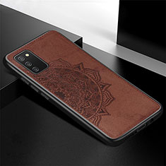 Ultra-thin Silicone Gel Soft Case Cover with Magnetic S04D for Samsung Galaxy A03s Brown
