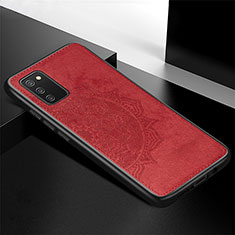 Ultra-thin Silicone Gel Soft Case Cover with Magnetic S04D for Samsung Galaxy A03s Red