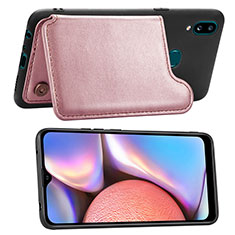 Ultra-thin Silicone Gel Soft Case Cover with Magnetic S04D for Samsung Galaxy A10s Rose Gold