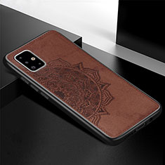 Ultra-thin Silicone Gel Soft Case Cover with Magnetic S04D for Samsung Galaxy A71 5G Brown