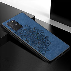Ultra-thin Silicone Gel Soft Case Cover with Magnetic S04D for Samsung Galaxy A91 Blue