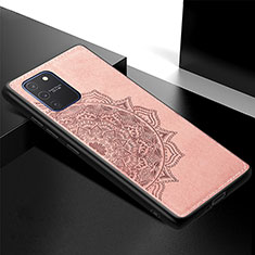 Ultra-thin Silicone Gel Soft Case Cover with Magnetic S04D for Samsung Galaxy A91 Rose Gold