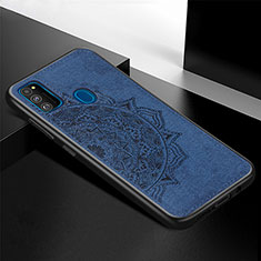 Ultra-thin Silicone Gel Soft Case Cover with Magnetic S04D for Samsung Galaxy M30s Blue