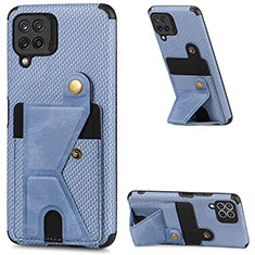 Ultra-thin Silicone Gel Soft Case Cover with Magnetic S04D for Samsung Galaxy M32 4G Blue