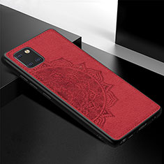 Ultra-thin Silicone Gel Soft Case Cover with Magnetic S04D for Samsung Galaxy Note 10 Lite Red