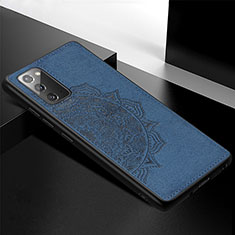 Ultra-thin Silicone Gel Soft Case Cover with Magnetic S04D for Samsung Galaxy Note 20 5G Blue