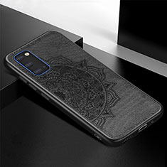 Ultra-thin Silicone Gel Soft Case Cover with Magnetic S04D for Samsung Galaxy S20 Black