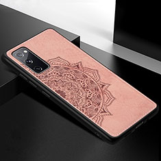 Ultra-thin Silicone Gel Soft Case Cover with Magnetic S04D for Samsung Galaxy S20 FE 4G Rose Gold