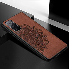 Ultra-thin Silicone Gel Soft Case Cover with Magnetic S04D for Samsung Galaxy S20 FE 5G Brown