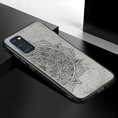 Ultra-thin Silicone Gel Soft Case Cover with Magnetic S04D for Samsung Galaxy S20 Gray
