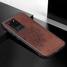 Ultra-thin Silicone Gel Soft Case Cover with Magnetic S04D for Samsung Galaxy S20 Ultra 5G Brown
