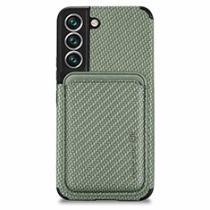 Ultra-thin Silicone Gel Soft Case Cover with Magnetic S04D for Samsung Galaxy S21 FE 5G Green