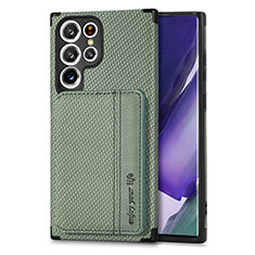 Ultra-thin Silicone Gel Soft Case Cover with Magnetic S04D for Samsung Galaxy S22 Ultra 5G Green