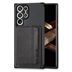 Ultra-thin Silicone Gel Soft Case Cover with Magnetic S04D for Samsung Galaxy S24 Ultra 5G Black