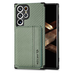 Ultra-thin Silicone Gel Soft Case Cover with Magnetic S04D for Samsung Galaxy S24 Ultra 5G Green