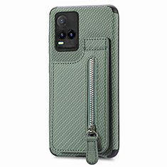 Ultra-thin Silicone Gel Soft Case Cover with Magnetic S04D for Vivo Y21s Green