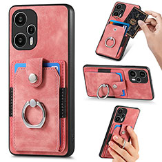 Ultra-thin Silicone Gel Soft Case Cover with Magnetic S04D for Xiaomi Poco F5 5G Rose Gold