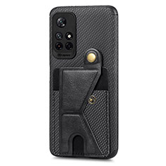 Ultra-thin Silicone Gel Soft Case Cover with Magnetic S04D for Xiaomi Poco M4 Pro 5G Black
