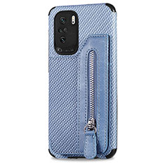 Ultra-thin Silicone Gel Soft Case Cover with Magnetic S04D for Xiaomi Redmi K40 5G Blue